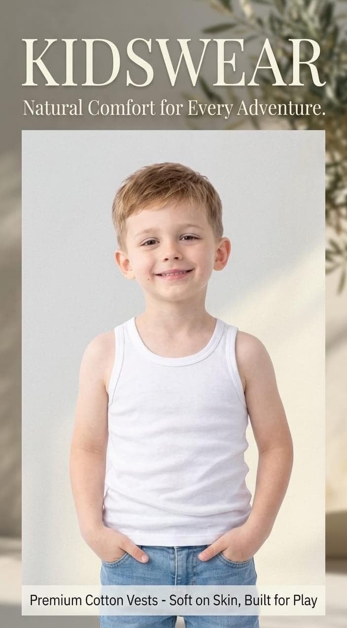 Kids Pure Cotton Jersey Vest