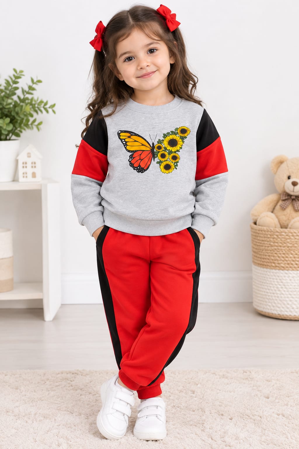 Red Butterfly Kids Outfit