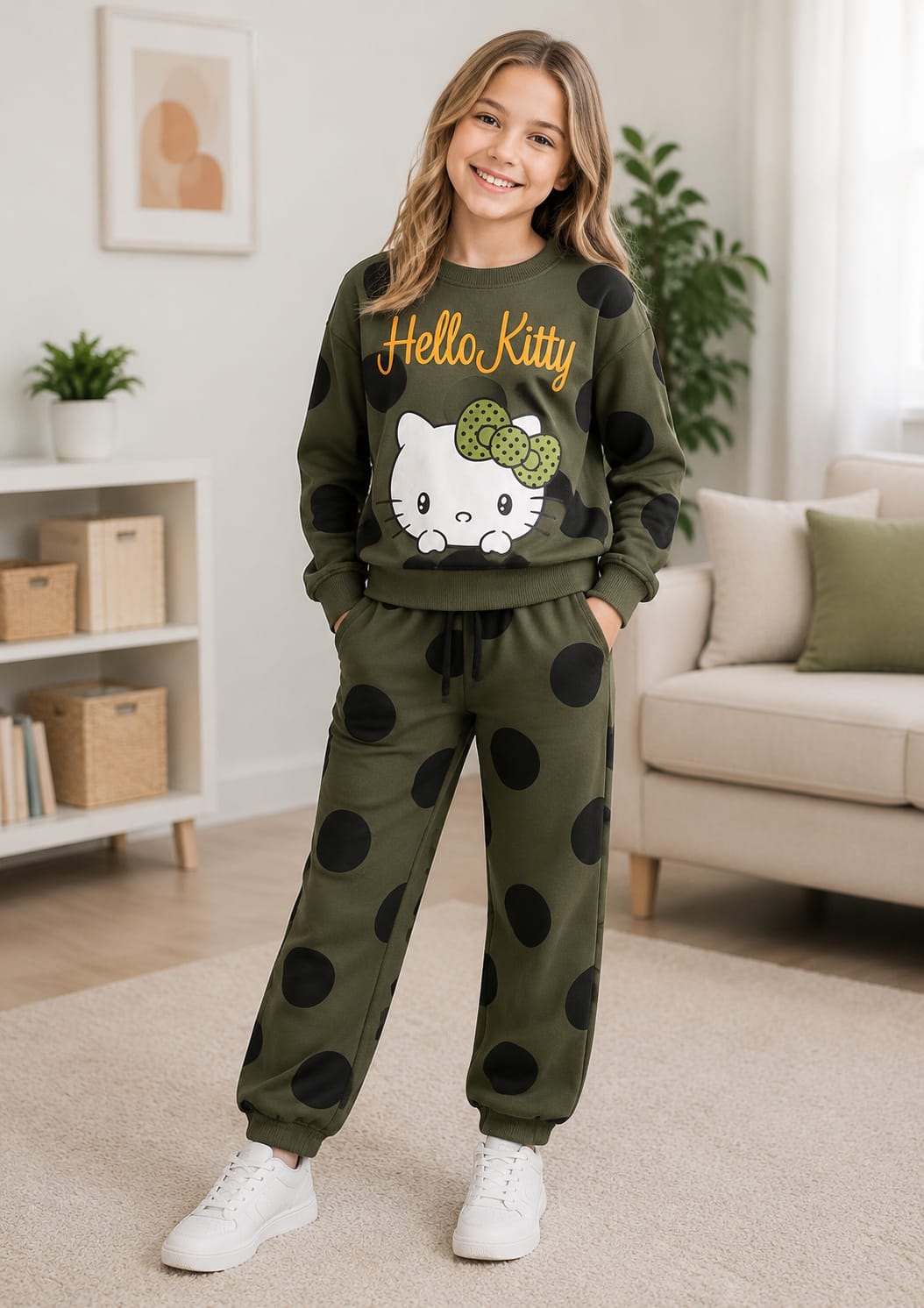 Hello Kitty Olive Green Sweatshirt Pants