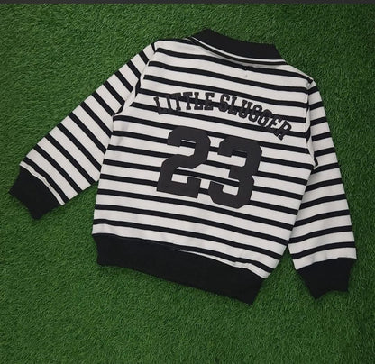 Boys Collar Button Sweatshirt With Pant