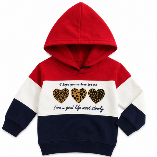 Boys Colorblock Heart Graphic Hoodie