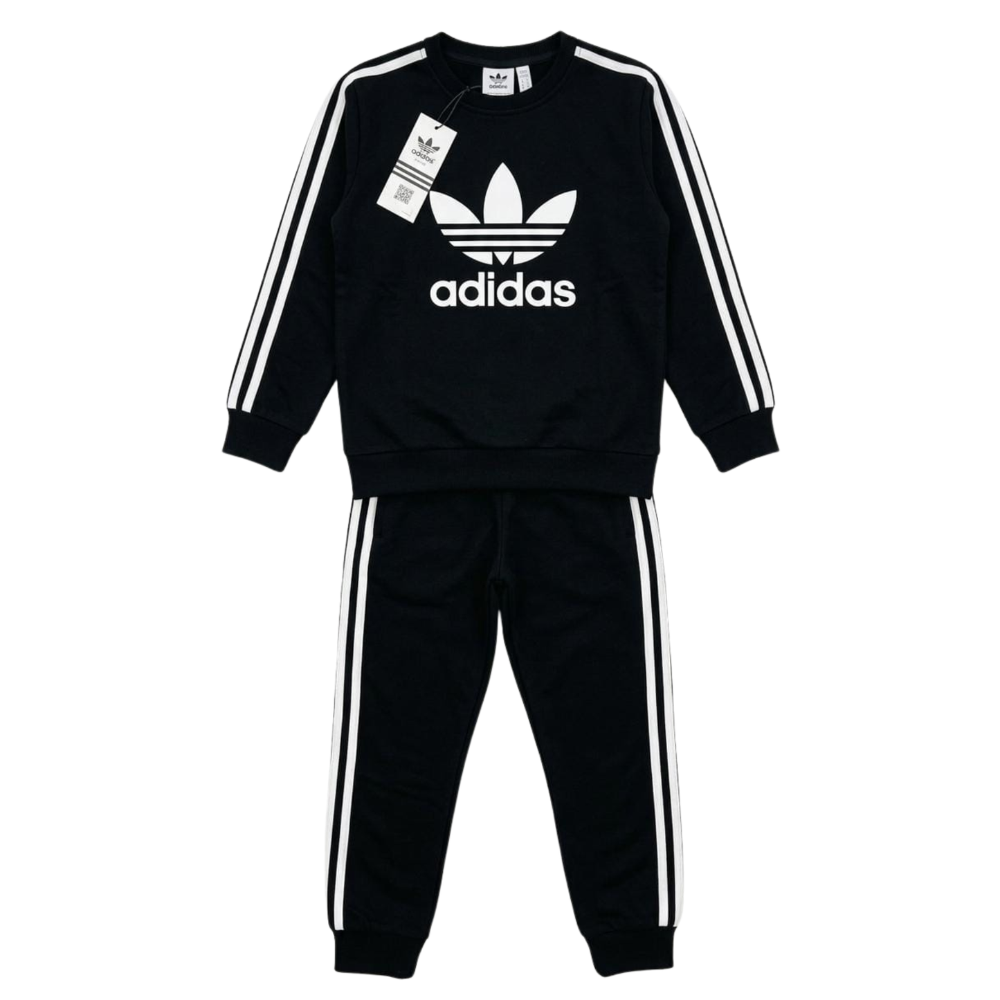 Boys Stripe Fleece Tracksuit – Black