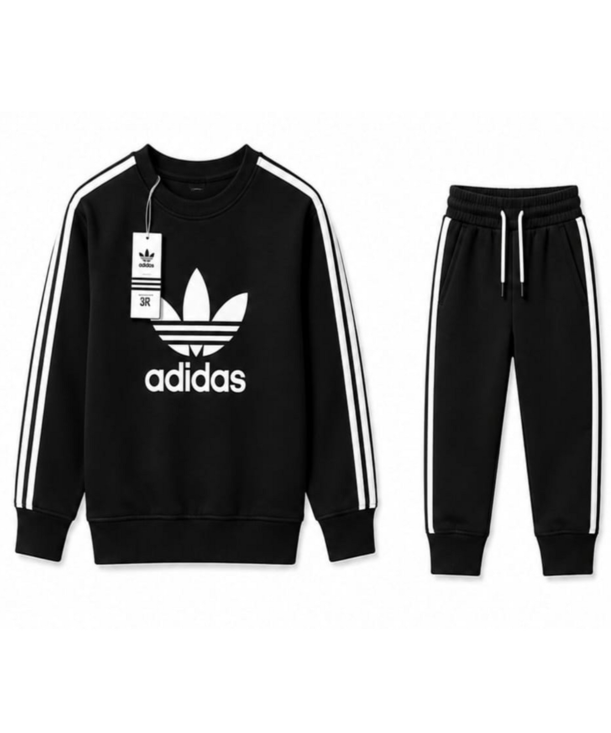 Boys Stripe Fleece Tracksuit – Black
