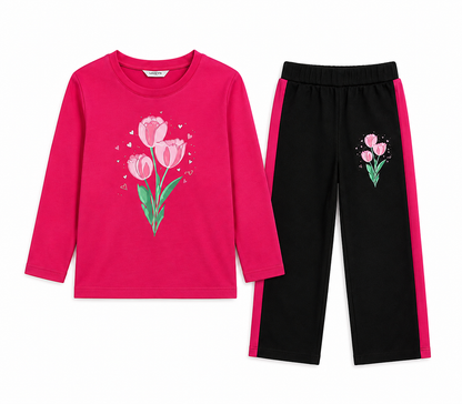 Girls Full Sleeve Jersey Tracksuit