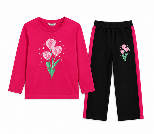 Girls Full Sleeve Jersey Tracksuit