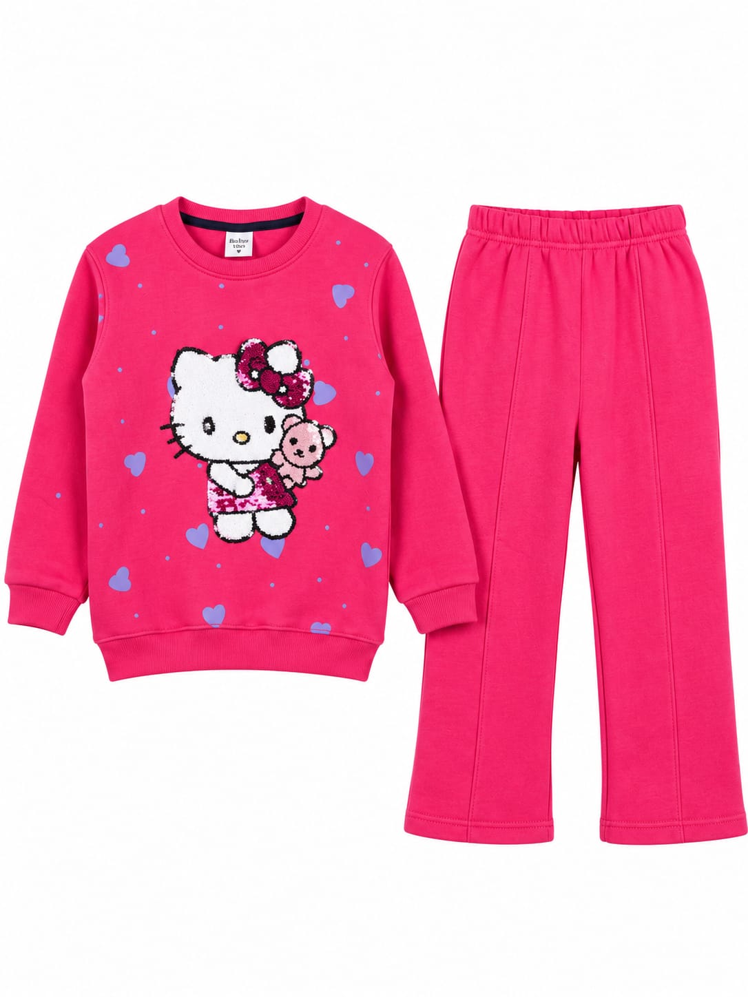 Pink Sequence Kitty Tracksuit