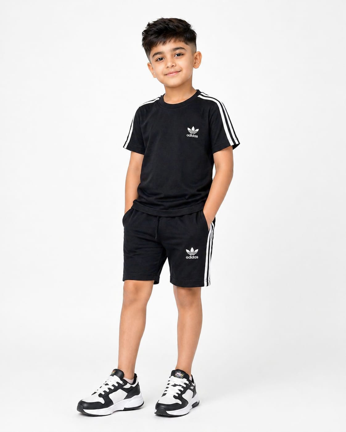 Boys Black Sporty Coord Set