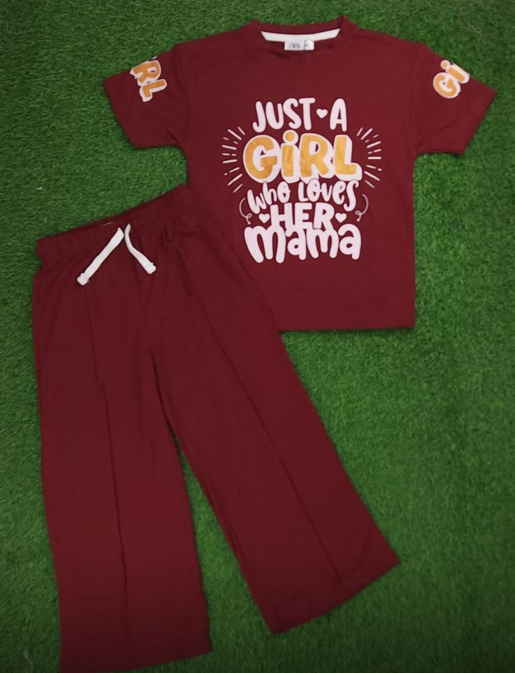 Girls Mama Love Pants Set