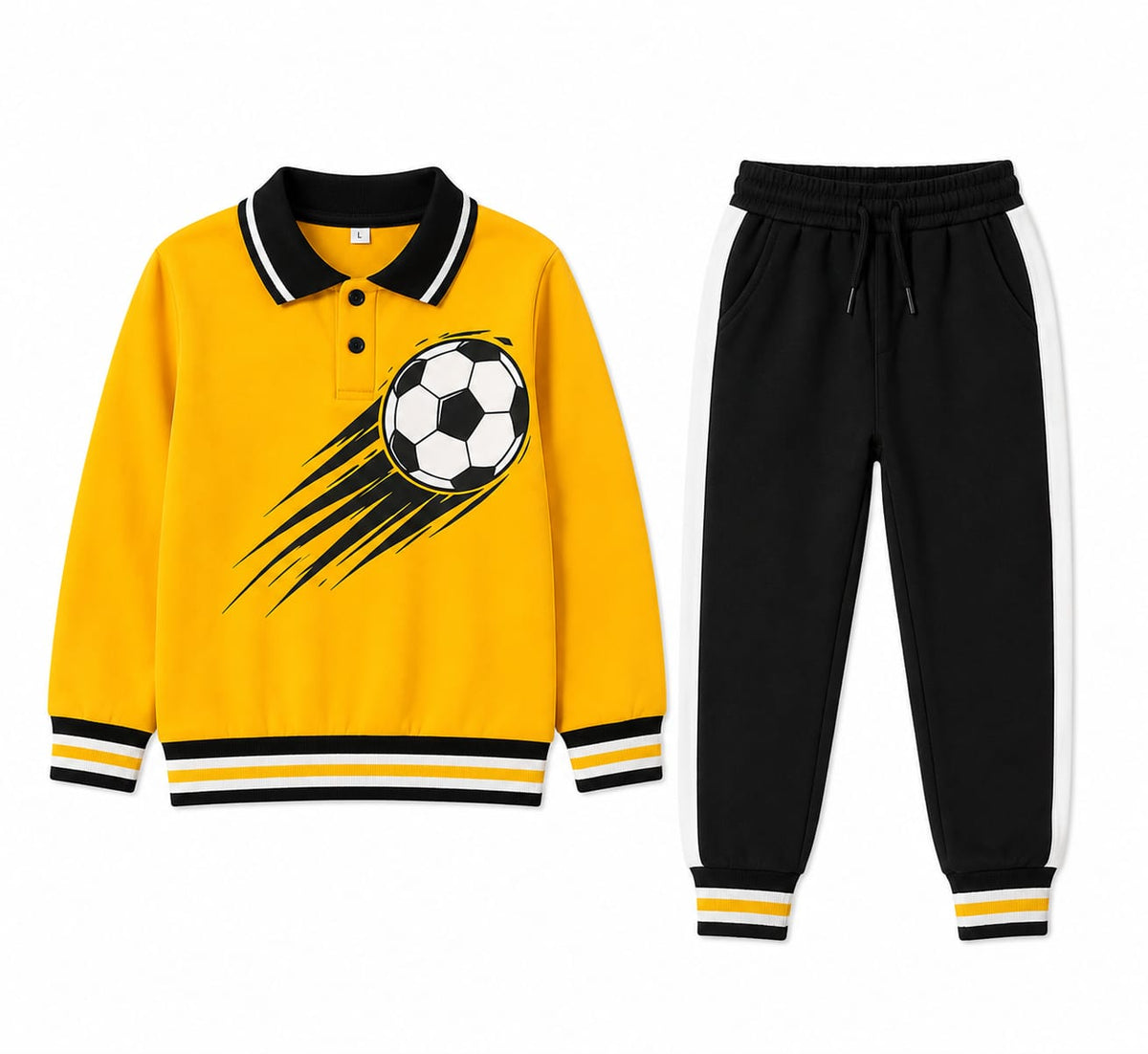 Collar Neck Sweatshirt Paired with Jogger Pants