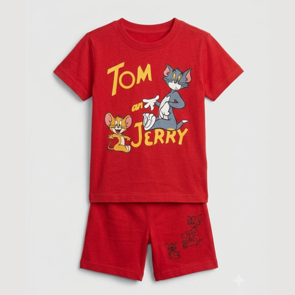 Boys Red Tom & Jerry Coord Set
