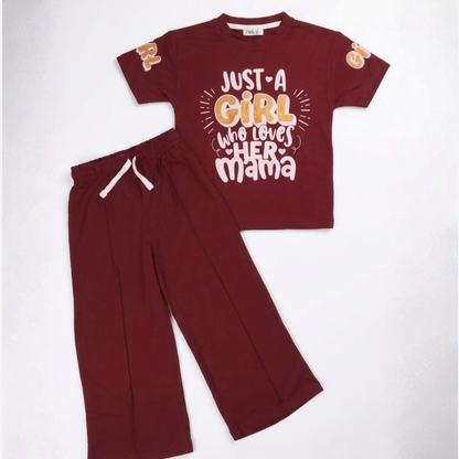Girls Mama Love Pants Set