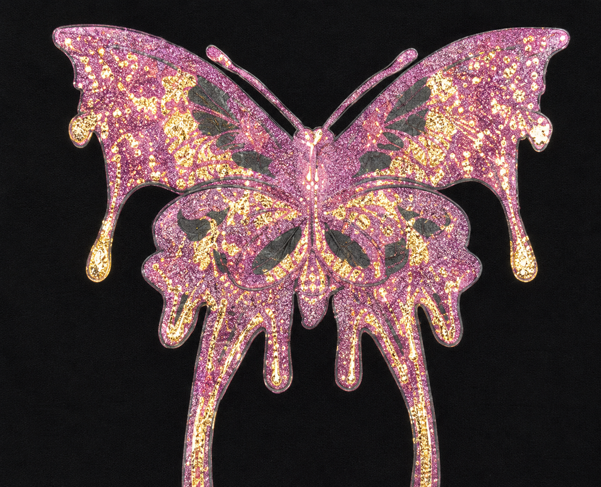 Sequence Black Butterfly Fleece Set