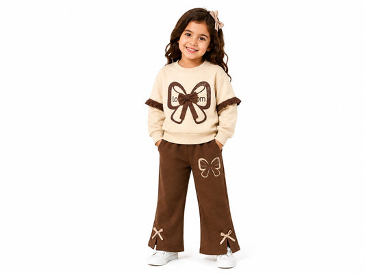 Girls Bow Winter Tracksuit