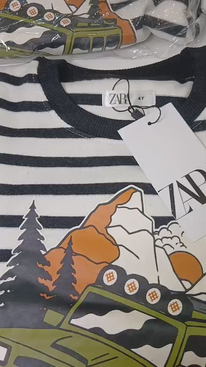 black and white striped winter set.