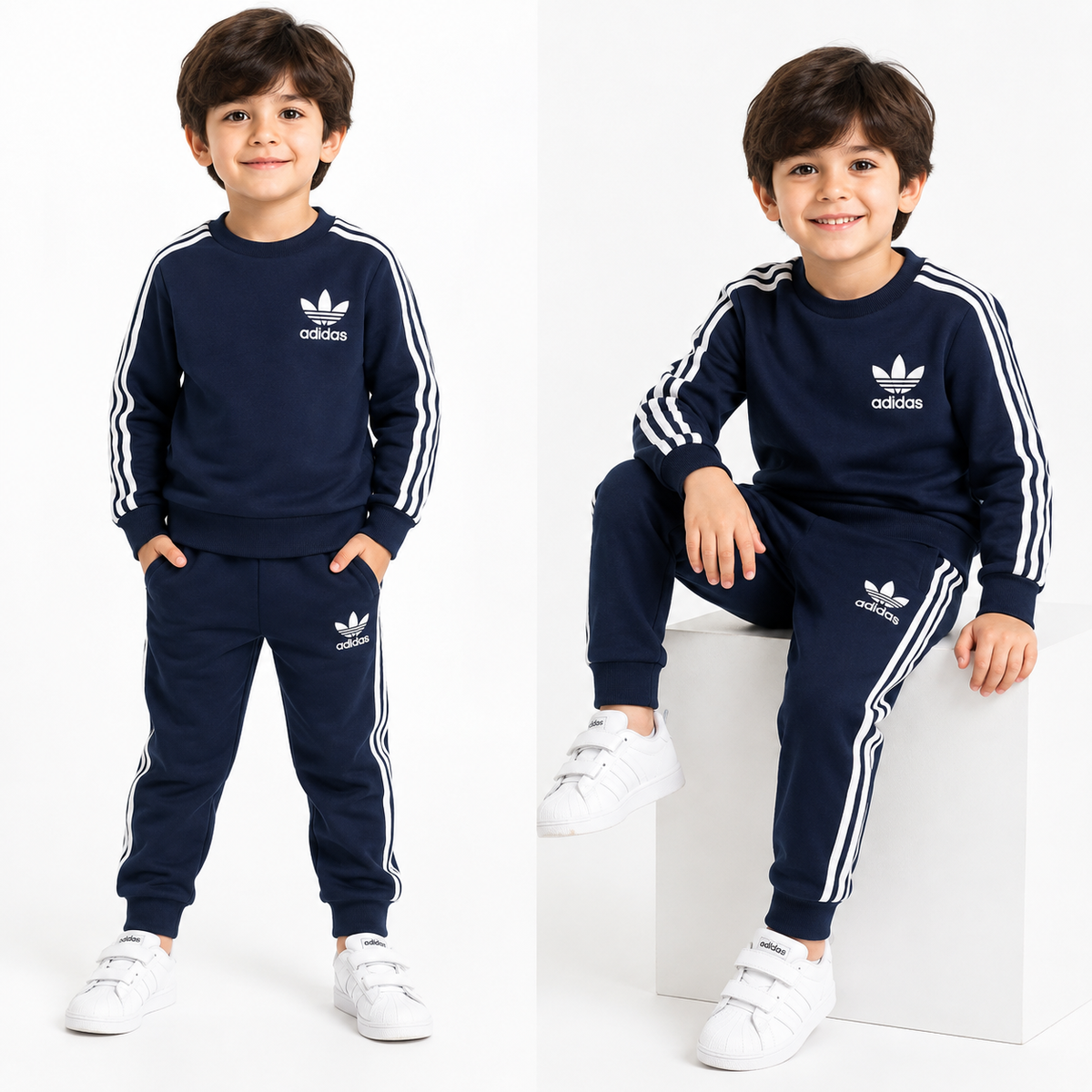 Navy Blue Kids Tracksuit Shirt
